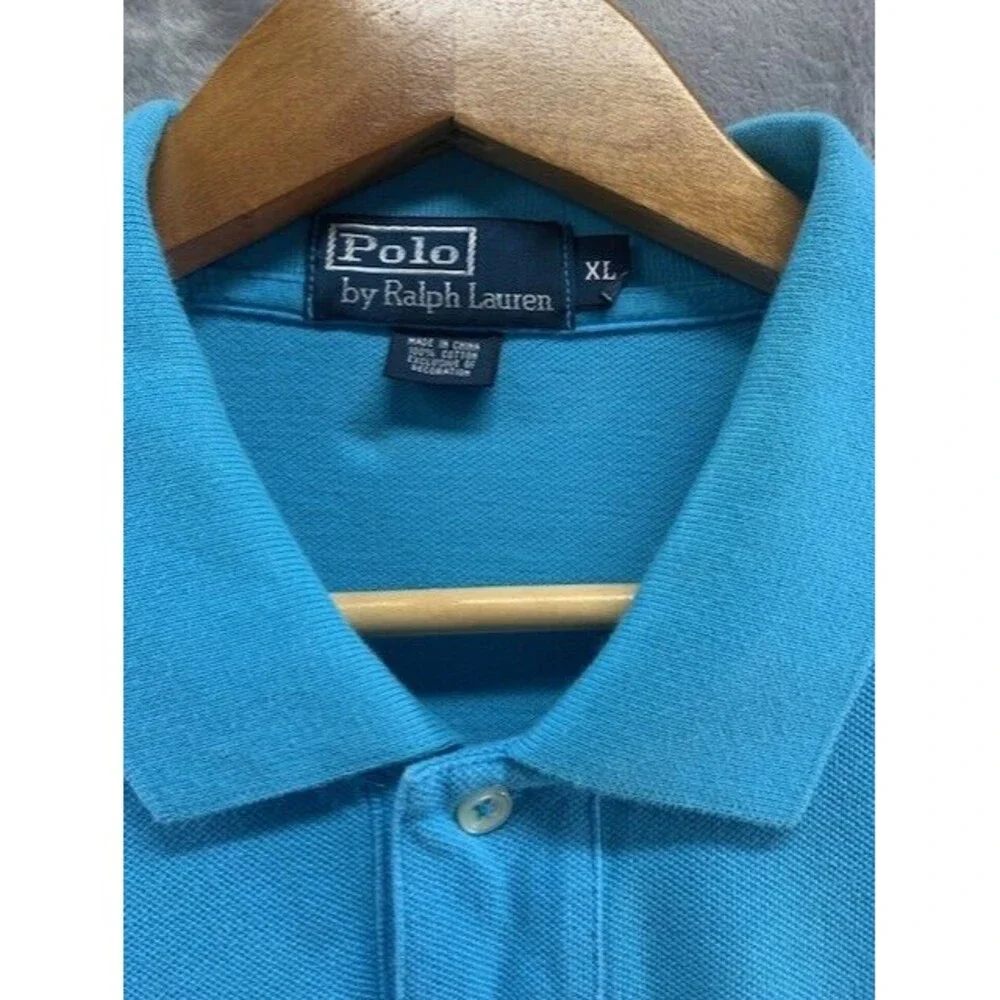 Polo Ralph Lauren Shirt Mens XL Pony Golf Blue Preppy Short Sleeve Casual Cotton